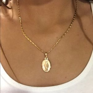 New 18K gold virgin mary necklace